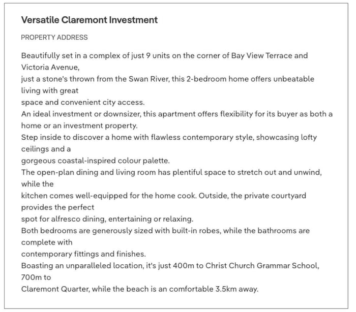 Bad Real Estate Property Description Example