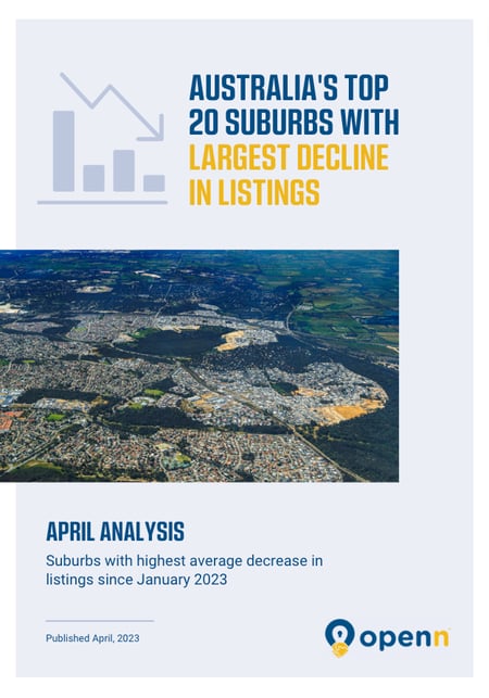 Australia's Top 20 Subur﻿bs with Largest Decline in Listings
